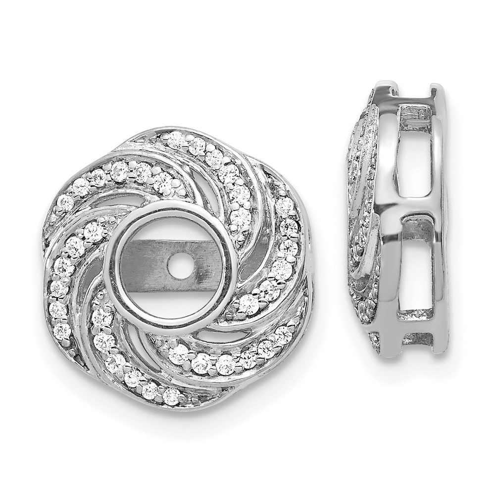 EJM5326-025-WA.jpg 14k White Gold 1/4 carat Diamond Swirl Earring Jackets - Image 1