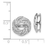 14k White Gold 1/3 carat Diamond Swirl Earring Jackets - Image 3