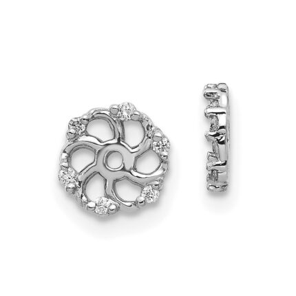 14k White Gold 1/20 carat AA Diamond Earring Jackets