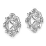 14k White Gold Fancy 1/4 carat Diamond Earring Jackets - Image 2