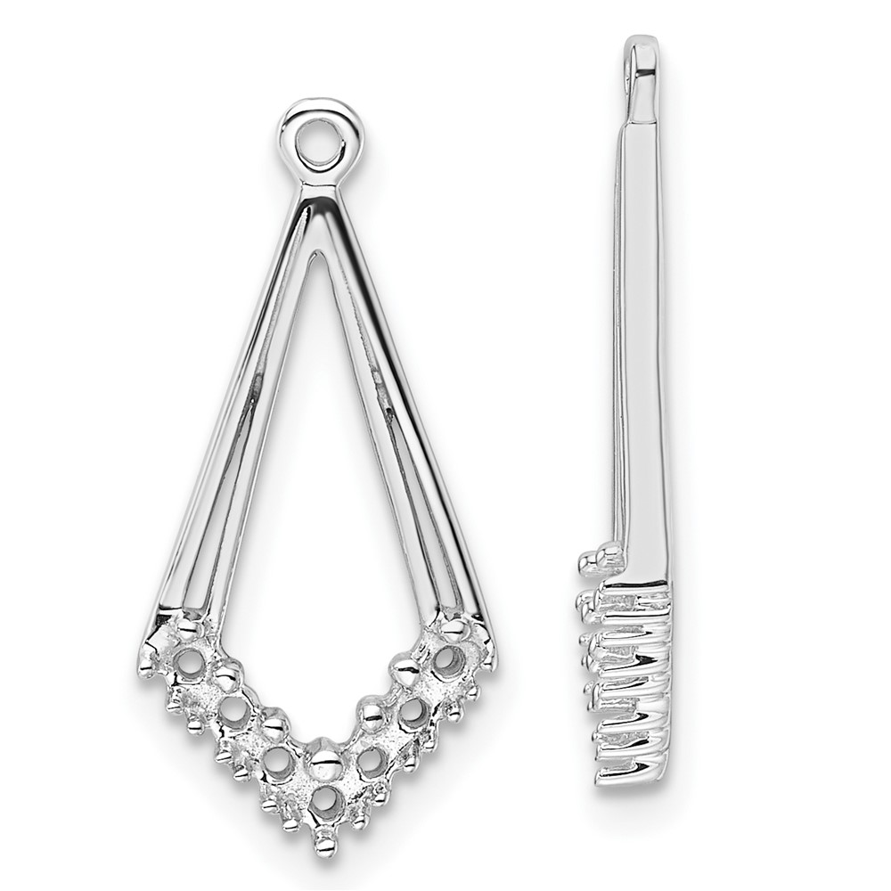 EJM5332-025-W.jpg 14k White Gold Kite-Shaped Diamond Earring Jacket Mountings - Image 1