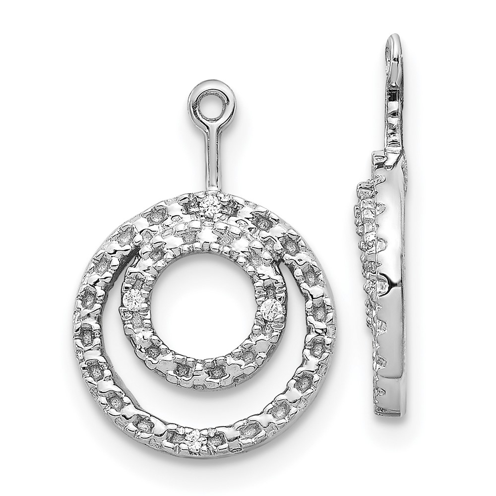 EJM5333-003-WA.jpg 14k White Gold Double Circle Diamond Earring Jackets - Image 1