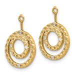 14k Double Circle Diamond Earring Jackets - Image 2