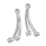 14k White Gold 2-Stone Dangle Diamond Earring Jacket Mountings - Image 2