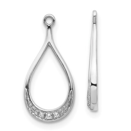 14k White Gold Teardrop Diamond Earring Jackets