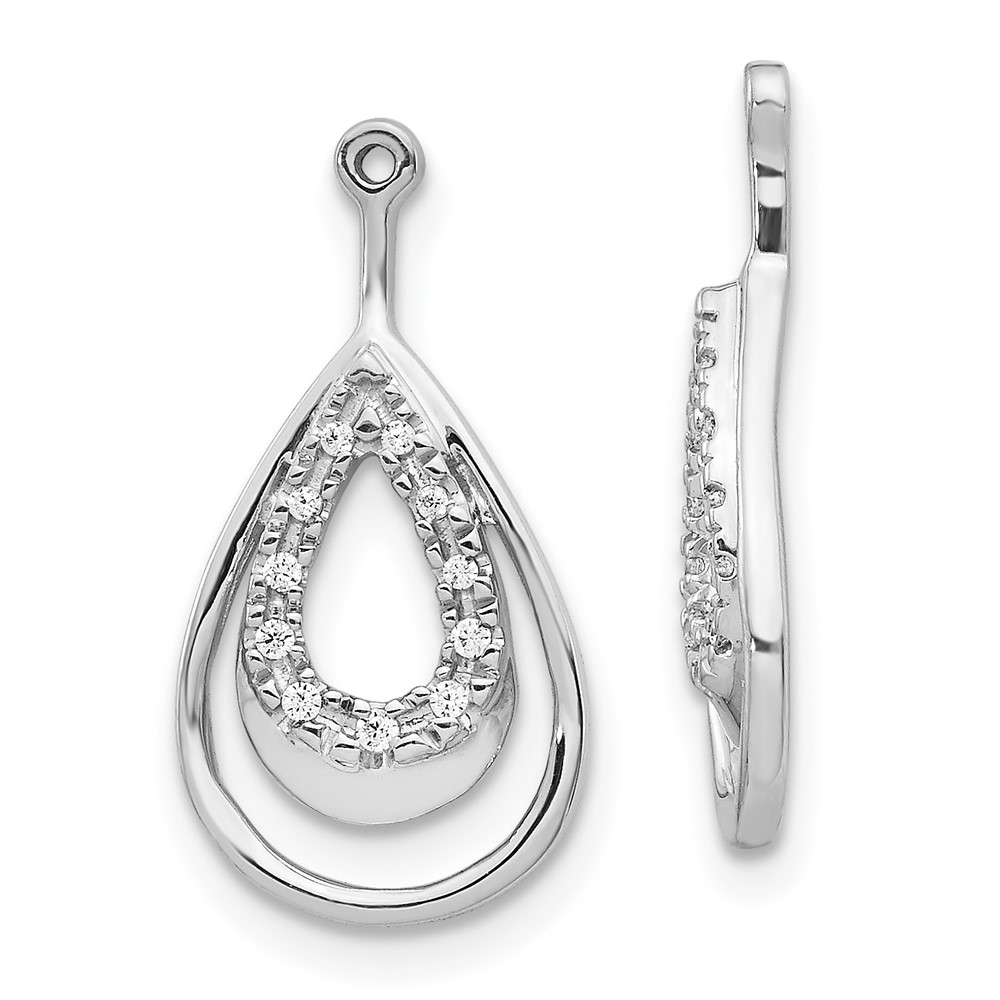 EJM5335-008-WA.jpg 14k White Gold 1/15 carat Lab Grown Diamond VS/SI+ G+ Teardrop Earring Jackets - Image 1