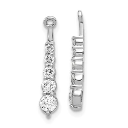 14k White Gold 5/8 carat Lab Grown Diamond VS/SI+ G+ Earring Jackets