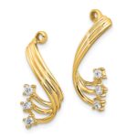 14k 1/5 carat AA Diamond Fancy Twist Earring Jackets - Image 2