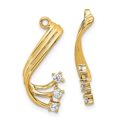 14k 1/5 carat AA Diamond Fancy Twist Earring Jackets