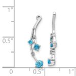 14k White Gold Diamond and Blue Topaz Dangle Earring Jackets - Image 3
