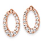 14k Rose Gold 1 1/3 carat Lab Grown Diamond VS/SI+ G+ Oval Earring Jackets - Image 2