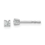 18k White Gold 1/10 carat Lab Grown Diamond VS+ F+ Round Complete Four Prong Stud Earrings