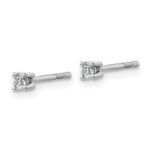 18k White Gold 1/10 carat Lab Grown Diamond VS+ F+ Round Complete Four Prong Stud Earrings - Image 2