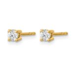 14k 1/10 carat Lab Grown Diamond VS+ F+ Round Complete Four Prong Heavyweight Stud Earrings - Image 2