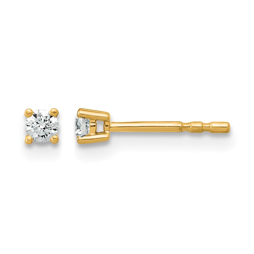 EM1006-010-YAA.jpg 14k 1/10 carat Lab Grown Diamond VS+ F+ Round Complete Four Prong Heavyweight Stud Earrings - Image 1