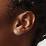 14k White Gold 1/6 carat Lab Grown Diamond VS/SI+ G+ Round Complete Four Prong Heavyweight Stud Earrings - Image 3