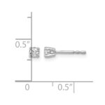 14k White Gold 1/6 carat Lab Grown Diamond VS/SI+ G+ Round Complete Four Prong Heavyweight Stud Earrings - Image 5