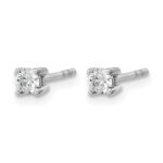14k White Gold 1/5 carat Lab Grown Diamond VS/SI+ G+ Round Complete Four Prong Heavyweight Stud Earrings - Image 2