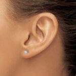 14k White Gold 1/5 carat Certified Lab Grown Diamond VS/SI+ G+ Round Complete Four Prong Heavyweight Stud Earrings - Image 3