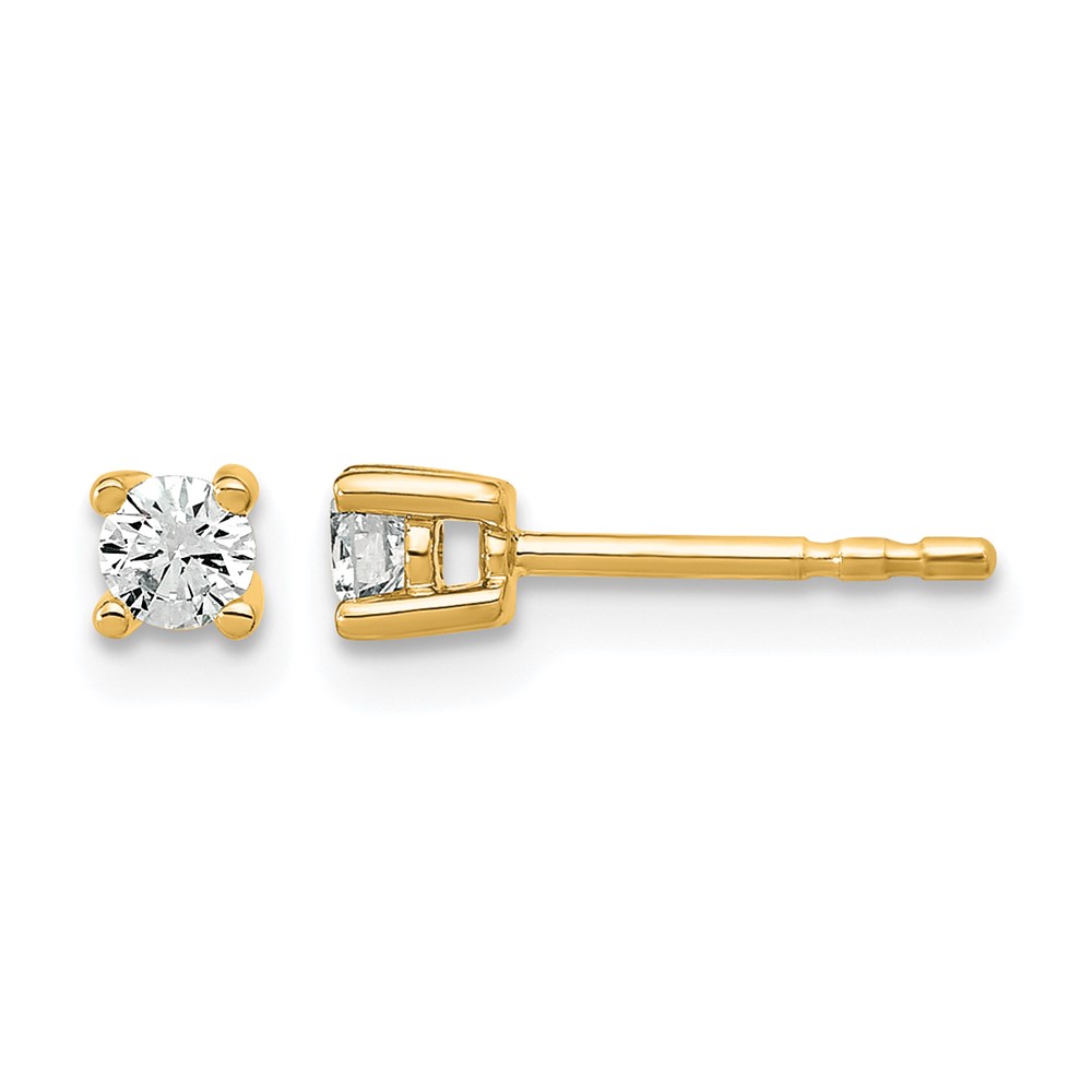 EM1006-020-YAA.jpg 10k Round 4-Prong .20ct. Diamond Stud Earrings - Image 1