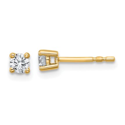 18k 1/4 carat Certified Lab Grown Diamond VS+ F+ Round Complete Four Prong Stud Earrings