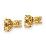 18k 1/4 carat Lab Grown Diamond VS+ F+ Round Complete Four Prong Stud Earrings - Image 3