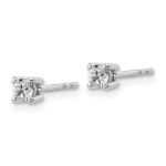 Sterling Silver Rhodium-plated 1/4 carat Lab Grown Diamond VS+ F+ Round Complete Four Prong Stud Earrings - Image 2