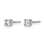 14k White Gold 1/4 carat Certified Lab Grown Diamond VS/SI+ G+ Round Complete Four Prong Heavyweight Stud Earrings - Image 2