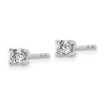 Platinum 1/3 carat Certified Lab Grown Diamond VS+ F+ Round Complete Four Prong Stud Earrings - Image 2