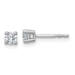 Sterling Silver Rhodium-plated 1/3 carat Lab Grown Diamond VS/SI+ G+ Round Complete Four Prong Stud Earrings