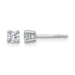 14k White Gold 1/3 carat Certified Lab Grown Diamond VS+ F+ Round Complete Four Prong Heavyweight Stud Earrings