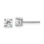 18k White Gold 1/2 carat Certified Lab Grown Diamond VS+ F+ Round Complete Four Prong Stud Earrings