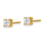 18k 1/2 carat Certified Lab Grown Diamond VS+ F+ Round Complete Four Prong Stud Earrings - Image 2