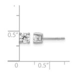 14k White Gold 1/2 carat Lab Grown Diamond VS+ F+ Round Complete Four Prong Heavyweight Stud Earrings - Image 5