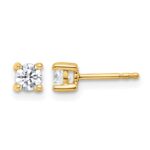 14k 1/2 carat Certified Lab Grown Diamond VS+ F+ Round Complete Four Prong Heavyweight Stud Earrings