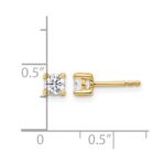 14k 1/2 carat Lab Grown Diamond VS/SI+ G+ Round Complete Four Prong Heavyweight Stud Earrings - Image 5