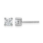 14k White Gold 5/8 carat Certified Lab Grown Diamond VS+ F+ Round Complete Four Prong Heavyweight Stud Earrings