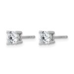14k White Gold 3/4 carat Lab Grown Diamond VS/SI+ G+ Round Complete Four Prong Heavyweight Stud Earrings - Image 2