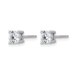 14k White Gold 7/8 carat Lab Grown Diamond VS/SI+ G+ Round Complete Four Prong Heavyweight Stud Earrings - Image 2