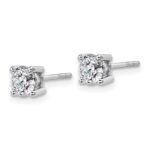 18k White Gold 1 carat Certified Lab Grown Diamond VS+ F+ Round Complete Four Prong Stud Earrings - Image 2