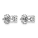 Sterling Silver Rhodium-plated 1 carat Lab Grown Diamond VS+ F+ Round Complete Four Prong Stud Earrings - Image 3