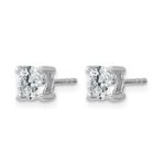 14k White Gold 1 carat Certified Lab Grown Diamond VS/SI+ G+ Round Complete Four Prong Heavyweight Stud Earrings - Image 2