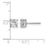 14k White Gold 1 carat Certified Lab Grown Diamond VS/SI+ G+ Round Complete Four Prong Heavyweight Stud Earrings - Image 5