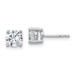 18k White Gold 1/2 carat Lab Grown Diamond VS+ F+ Round Complete Four Prong Stud Earrings