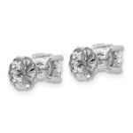 18k White Gold 1/2 carat Lab Grown Diamond VS+ F+ Round Complete Four Prong Stud Earrings - Image 3