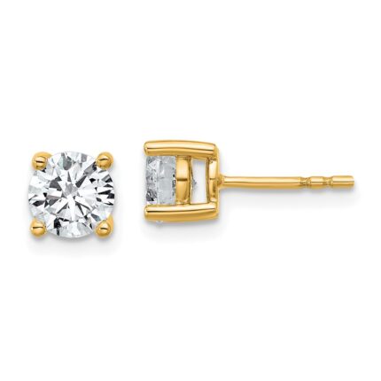 18k 1/2 carat Lab Grown Diamond VS+ F+ Round Complete Four Prong Stud Earrings