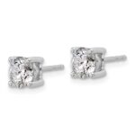 Sterling Silver Rhodium-plated 1 1/2 carat Lab Grown Diamond VS+ F+ Round Complete Four Prong Stud Earrings - Image 2