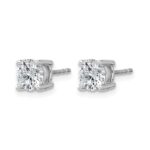 14k White Gold 1 3/4 carat Lab Grown Diamond VS+ F+ Round Complete Four Prong Heavyweight Stud Earrings - Image 2
