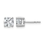 14k White Gold 1 1/2 carat Lab Grown Diamond VS/SI+ G+ Round Complete Four Prong Heavyweight Stud Earrings