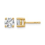 14k 1 1/2 carat Certified Lab Grown Diamond VS/SI+ G+ Round Complete Four Prong Heavyweight Stud Earrings